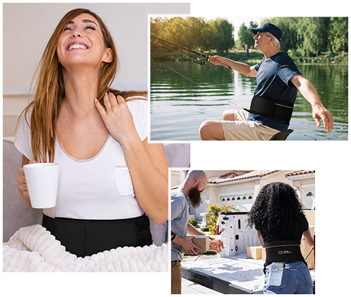 Happy people wearing Copper Compression Back Brace