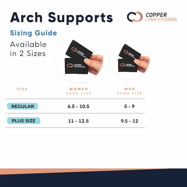 Arch supports sizing guide